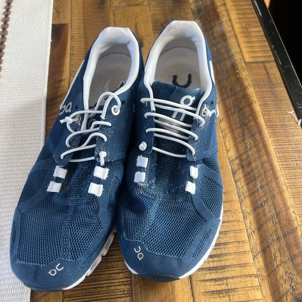 On Running Blue and White Athletic Shoes - Picture 3 of 5